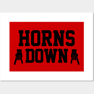 Horns Down - Red/Black Posters and Art